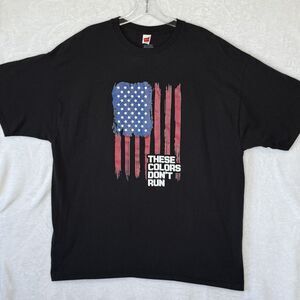 Hanes Mens 2XL Black Graphic Cotton T-Shirt, "These Colors Don't Run"